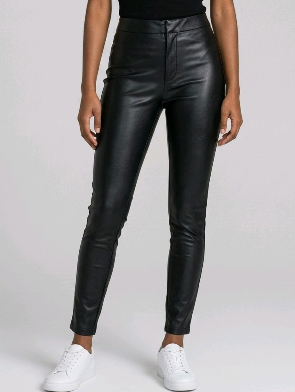 Kendall & Kylie Black Faux Leather  Womens Skinny Jeggings Pants Small Stretch